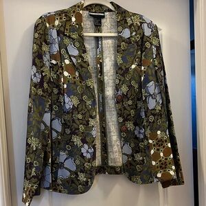 Requirements Green and Blue Floral Blazer